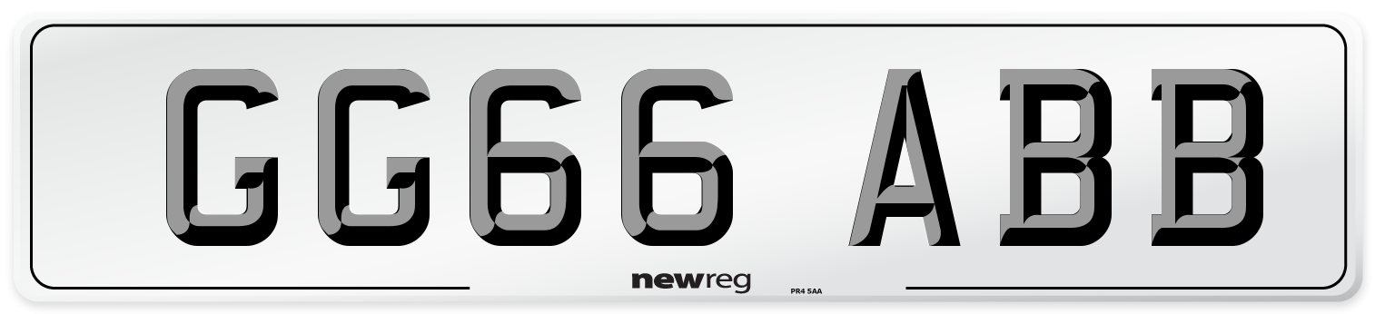 GG66 ABB Number Plate from New Reg